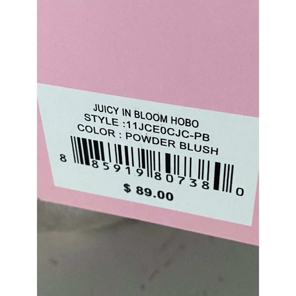 Juicy Couture Juicy In Bloom Hobo Shoulder Bag Purse Powder Blush‎ Pink Floral